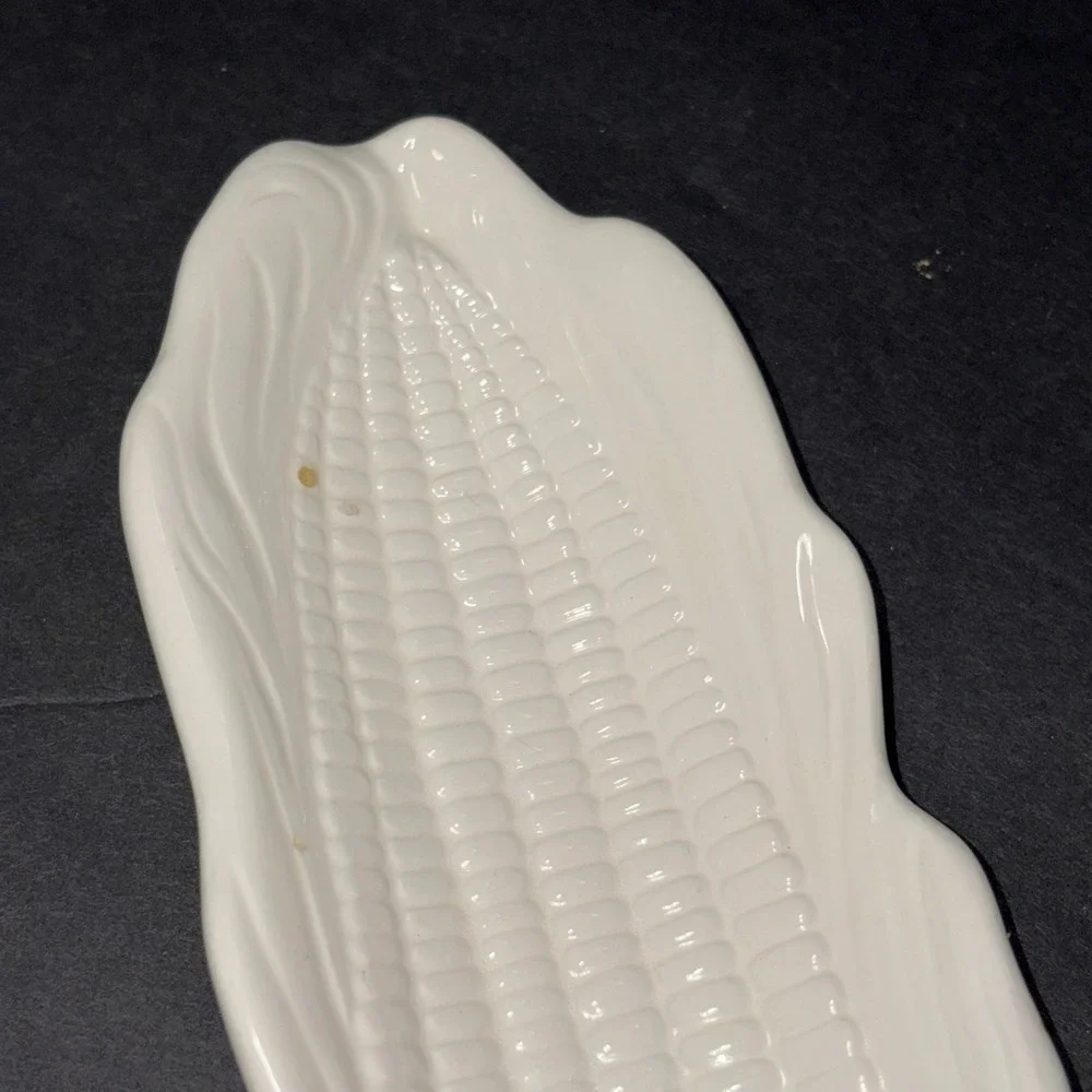 Vintage Pier 1 Ceramic White Corn on the Cob Dishes Set of 4 Made In Japan